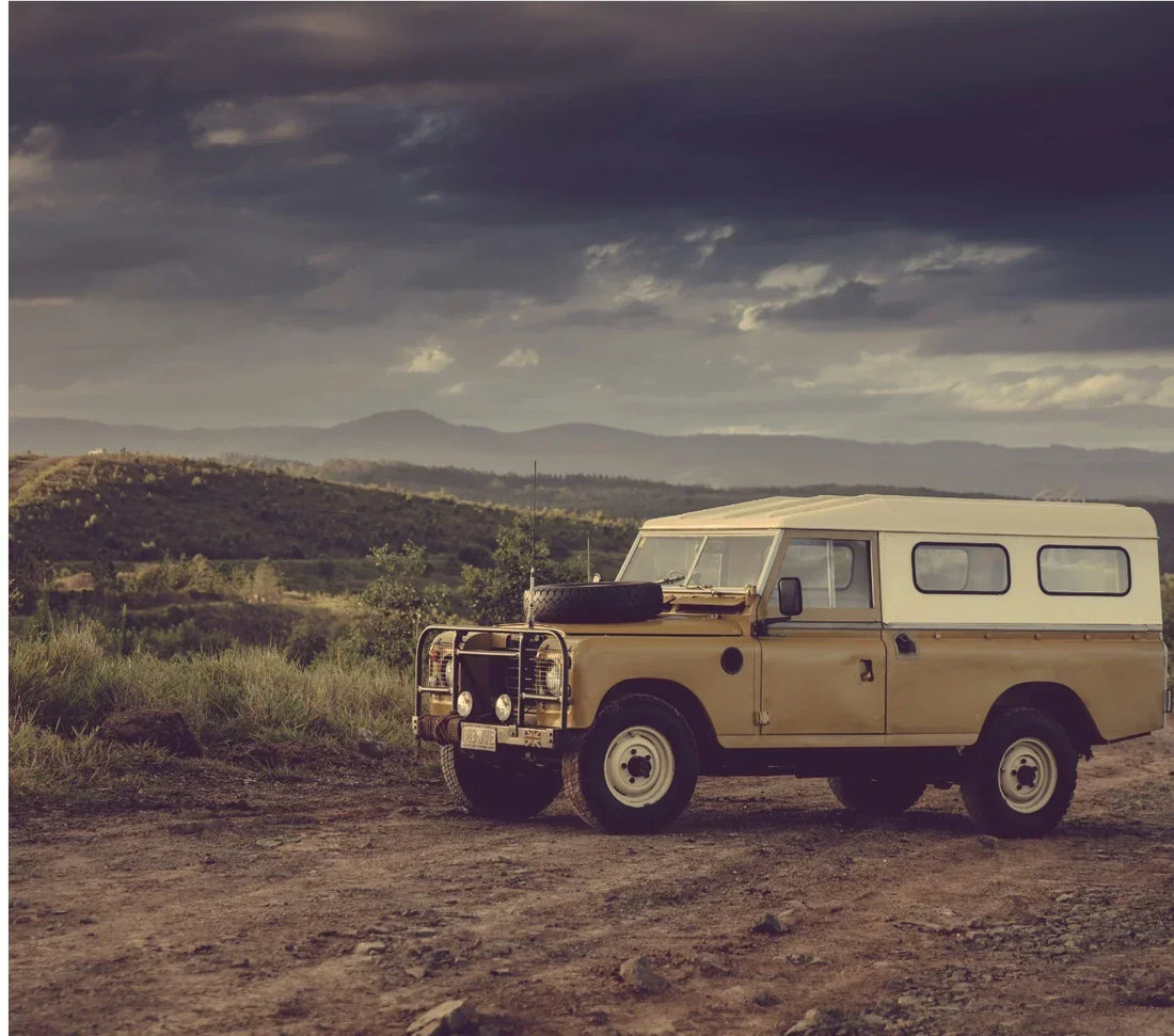 Joel Richards’ Land Rover Series III in the landscape.