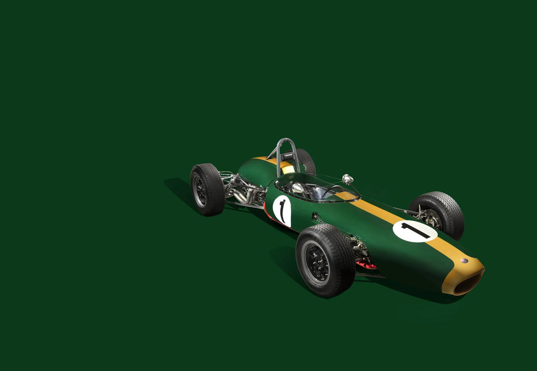 Jack Brabham’s green and gold BT7A racing car, photographed by Nathan Duff