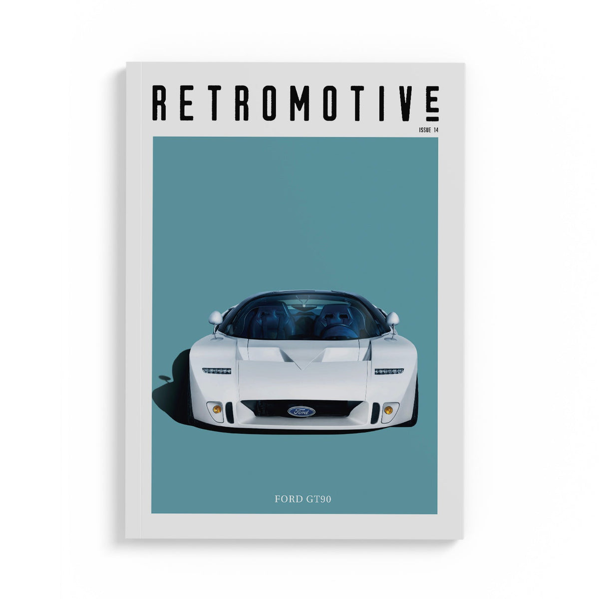 Retromotive Magazine Volume 14 — classic car magazine cover featuring Ford GT90, RUF Yellow Bird and Citroen SM