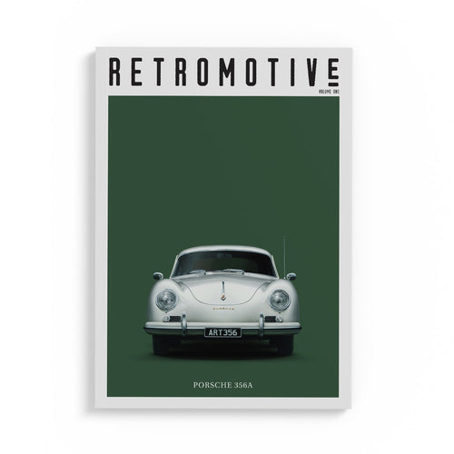 Retromotive Magazine Volume 1 — classic car magazine cover featuring Mercedes-Benz 230 SL, Porsche 356A and Karmann Ghia