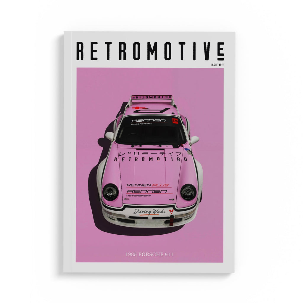 Retromotive Volume 24 cover featuring 1971 Aston Martin DBS, Maserati 2.24v II, Perma Tune, RENNtech E60 RS Wagon, 1985 Porsche 911 and Audi B5 RS4